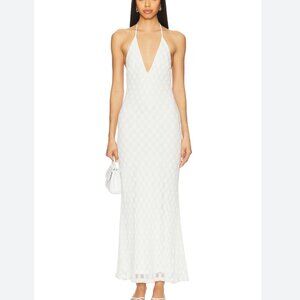 NWT Bardot x REVOLVE Adoni Halter Mesh Midi Dress in Orchid White size 2